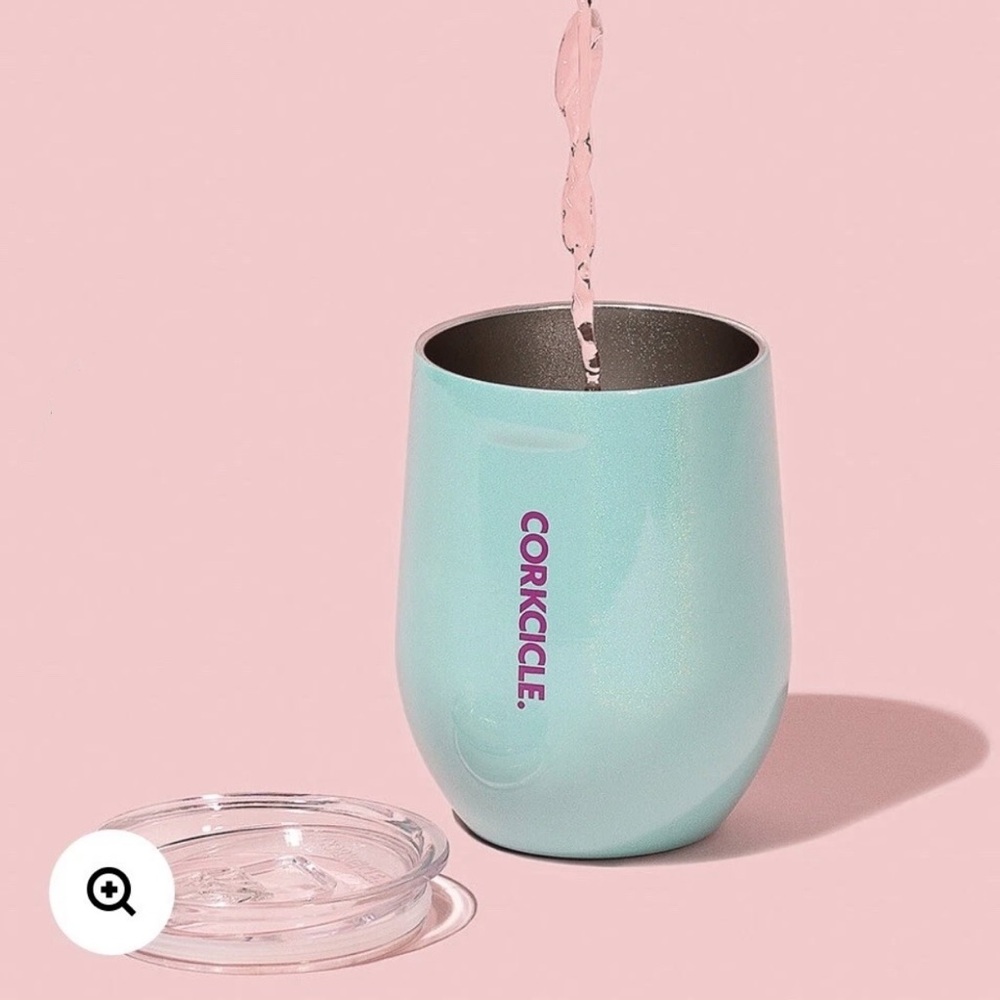 New! 2pc Corkcicle Stemless Turquoise Thermos Water Bottle 12oz 9h-Cold 3h-Hot